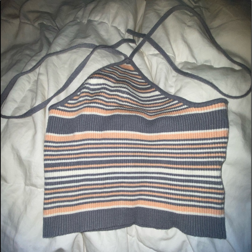 Women’s cropped striped halter top